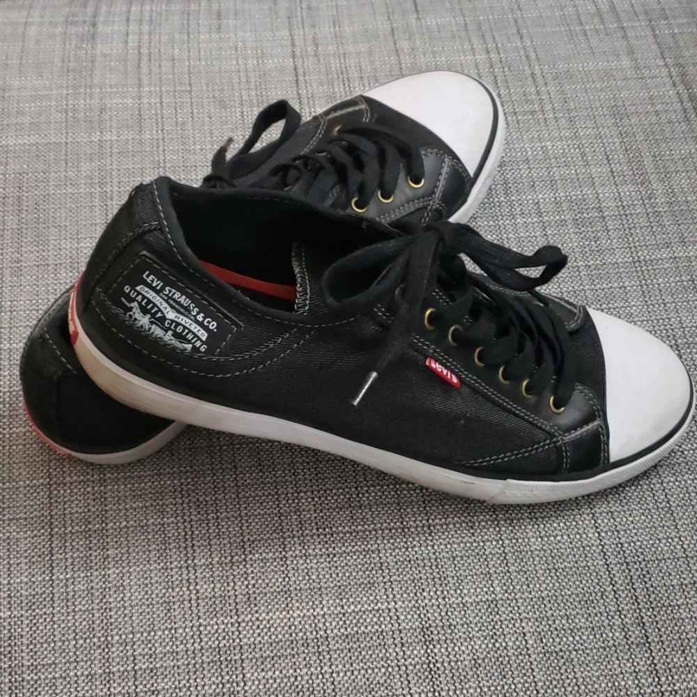 Mens Levi Strauss Black Denim Sneakers